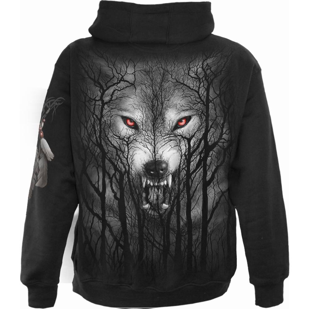 Spiral - FOREST WOLF Vest met capuchon - Zwart
